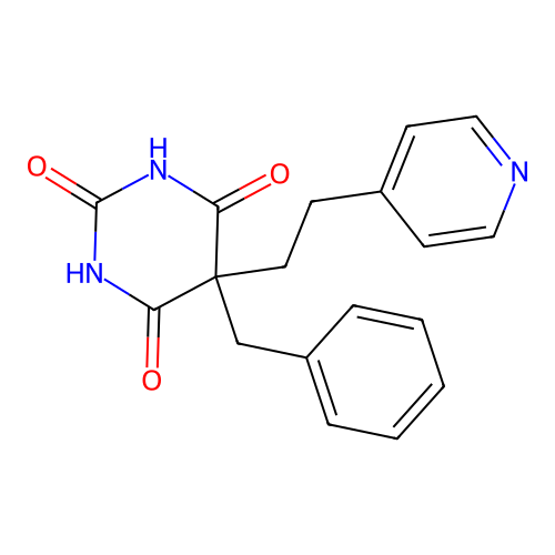 5-benzyl-5-[2-(pyridin-4-yl)ethyl]pyrimidine-2,4,6(1H,3H,5H)-trione structure