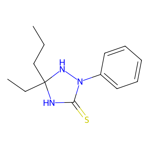 5-Ethyl-2-phenyl-5-propyl-1,2,4-triazolidine-3-thione structure