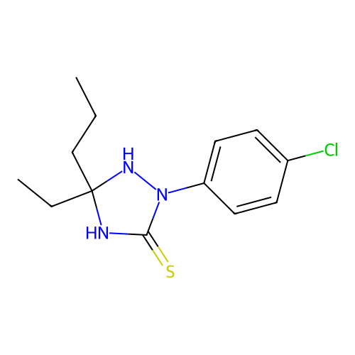 2-(4-Chlorophenyl)-5-ethyl-5-propyl-1,2,4-triazolidine-3-thione structure