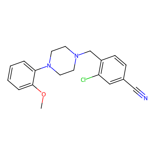 3-Chloro-4-{[4-(2-methoxyphenyl)piperazinyl]methyl}benzenecarbonitrile structure