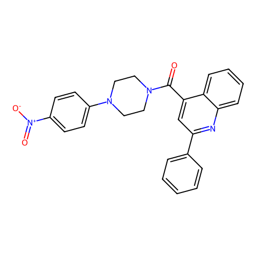 (4-(4-Nitrophenyl)piperazin-1-yl)(2-phenylquinolin-4-yl)methanone structure