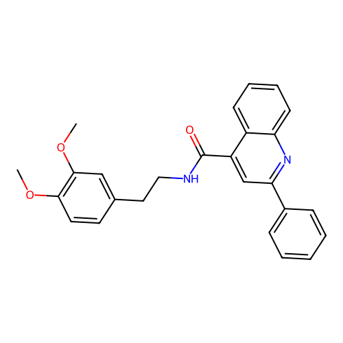 N-[2-(3,4-dimethoxyphenyl)ethyl]-2-phenylquinoline-4-carboxamide structure
