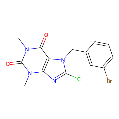 7-(3-Bromobenzyl)-8-chloro-1,3-dimethyl-3,7-dihydro-1H-purine-2,6-dione structure