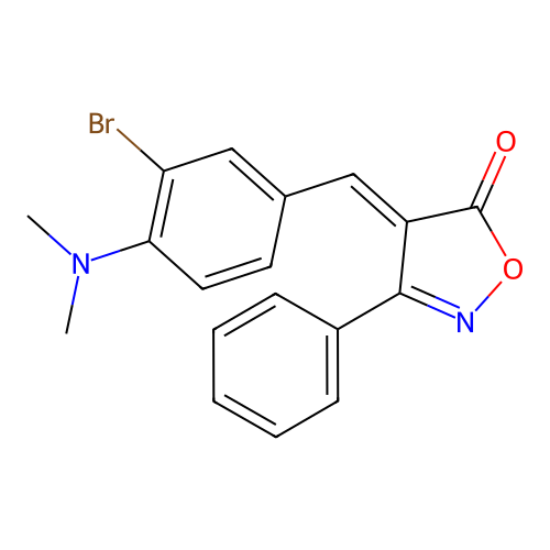 (4E)-4-[3-bromo-4-(dimethylamino)benzylidene]-3-phenyl-1,2-oxazol-5(4H)-one structure