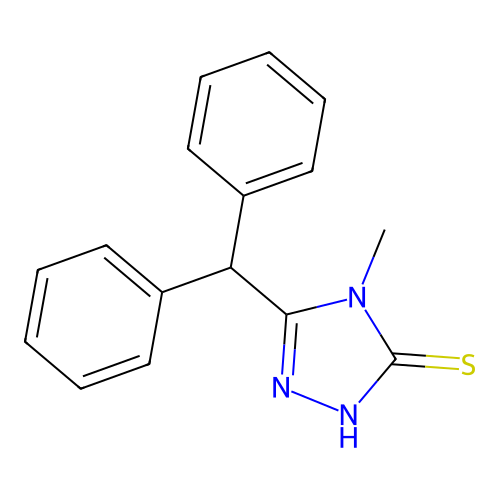 5-(diphenylmethyl)-4-methyl-4H-1,2,4-triazole-3-thiol structure