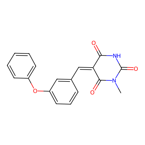 (5Z)-6-hydroxy-3-methyl-5-(3-phenoxybenzylidene)pyrimidine-2,4(3H,5H)-dione structure