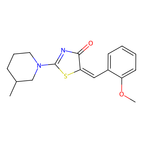 (E)-5-(2-methoxybenzylidene)-2-(3-methylpiperidin-1-yl)thiazol-4(5H)-one structure