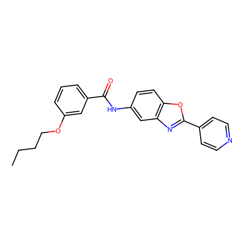 3-butoxy-N-(2-pyridin-4-yl-1,3-benzoxazol-5-yl)benzamide structure