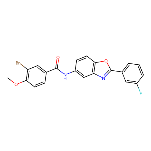 3-bromo-N-[2-(3-fluorophenyl)-1,3-benzoxazol-5-yl]-4-methoxybenzamide structure
