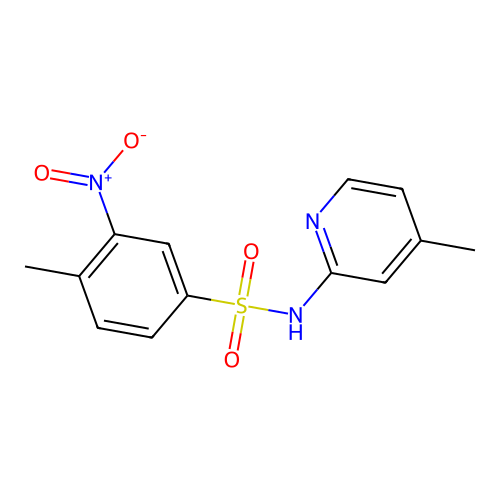 4-methyl-N-(4-methylpyridin-2-yl)-3-nitrobenzenesulfonamide structure