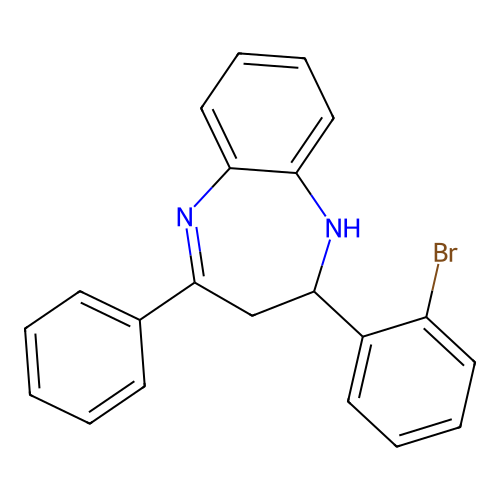 2-(2-bromophenyl)-4-phenyl-2,3-dihydro-1H-1,5-benzodiazepine structure