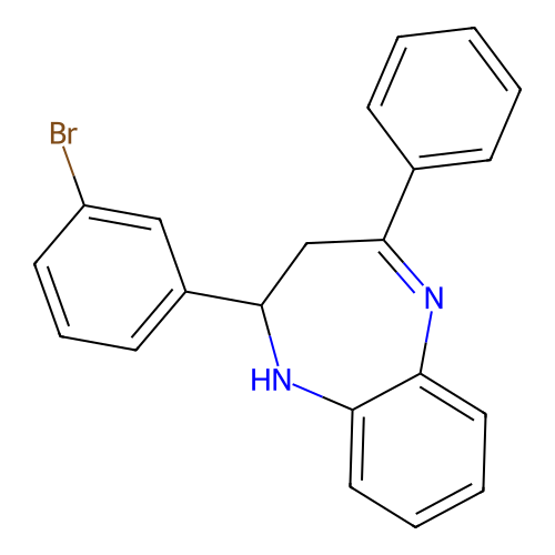 2-(3-bromophenyl)-4-phenyl-2,3-dihydro-1H-1,5-benzodiazepine structure