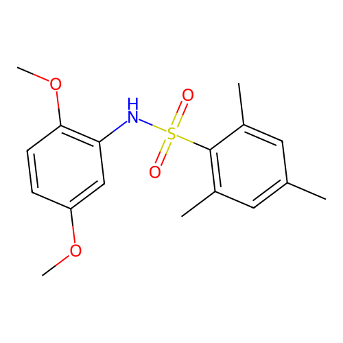N-(2,5-dimethoxyphenyl)-2,4,6-trimethylbenzenesulfonamide structure