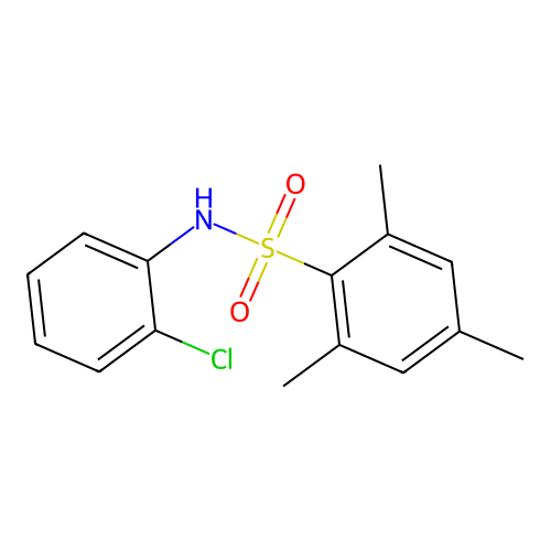 N-(2-chlorophenyl)-2,4,6-trimethylbenzenesulfonamide structure