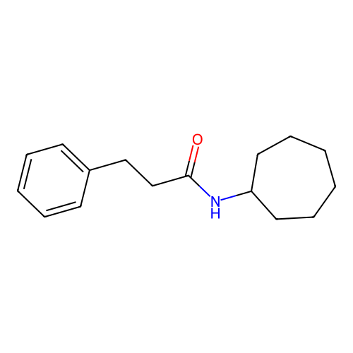 N-cycloheptyl-3-phenylpropanamide structure