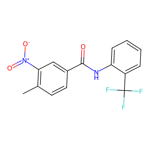 4-methyl-3-nitro-N-[2-(trifluoromethyl)phenyl]benzamide structure
