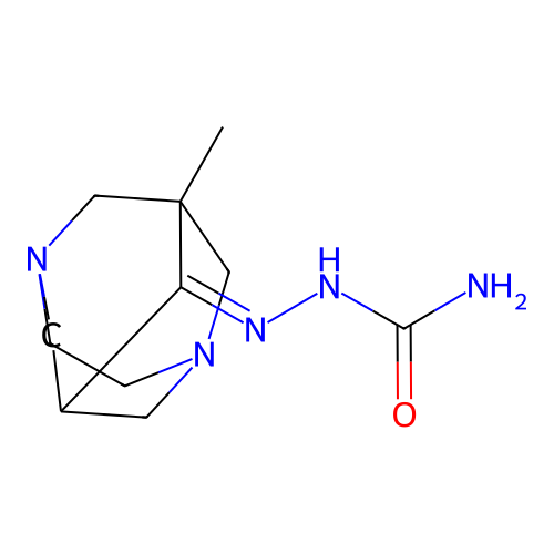1-Methyl-3,6-diazahomoadamantan-9-one semicarbazone structure