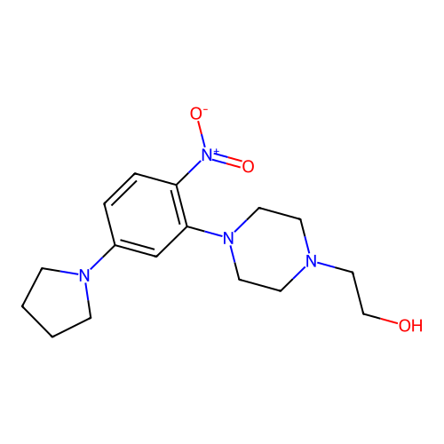 2-(4-(2-Nitro-5-(pyrrolidin-1-yl)phenyl)piperazin-1-yl)ethanol structure