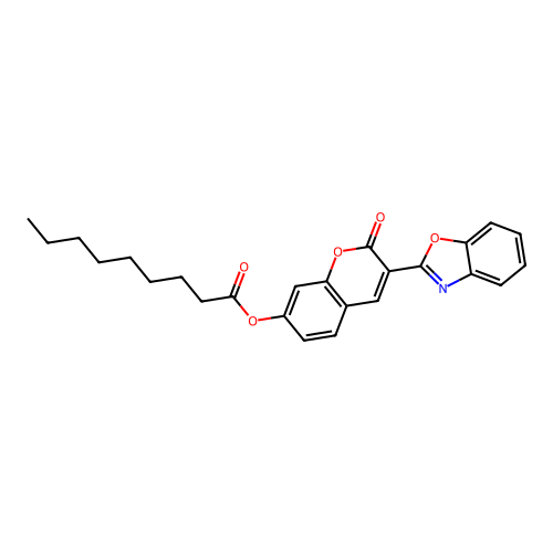 3-(2-Benzoxazolyl)-7-nonanoyloxycoumarin structure