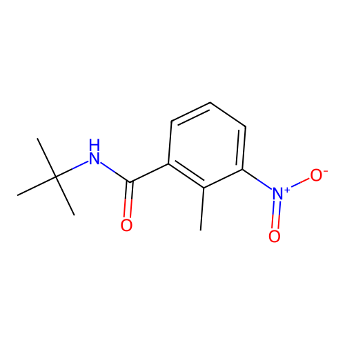 N-tert-butyl-2-methyl-3-nitrobenzamide structure