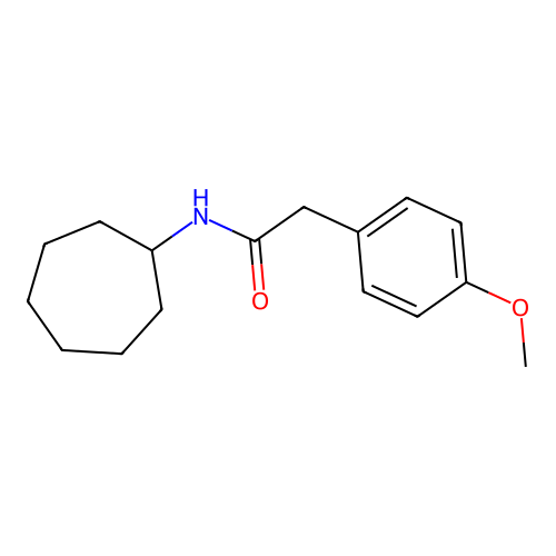 N-cycloheptyl-2-(4-methoxyphenyl)acetamide structure