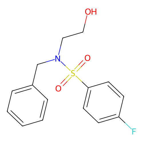N-benzyl-4-fluoro-N-(2-hydroxyethyl)benzenesulfonamide structure