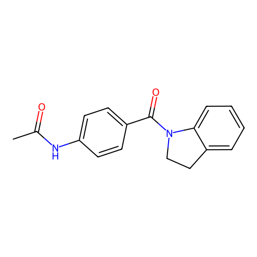N-[4-(2,3-dihydro-1H-indol-1-ylcarbonyl)phenyl]acetamide structure