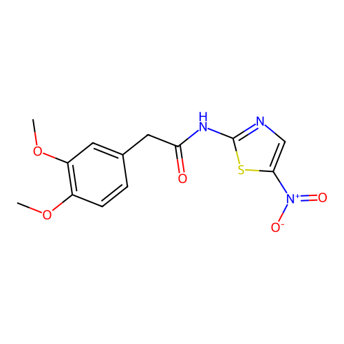 2-(3,4-dimethoxyphenyl)-N-(5-nitro-1,3-thiazol-2-yl)acetamide structure