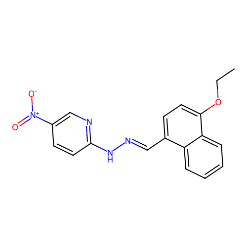 2-{(2E)-2-[(4-ethoxynaphthalen-1-yl)methylidene]hydrazinyl}-5-nitropyridine structure