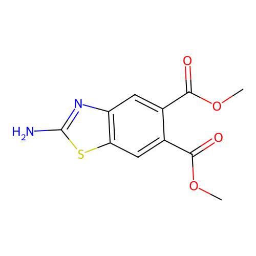 Dimethyl 2-amino-1,3-benzothiazole-5,6-dicarboxylate structure