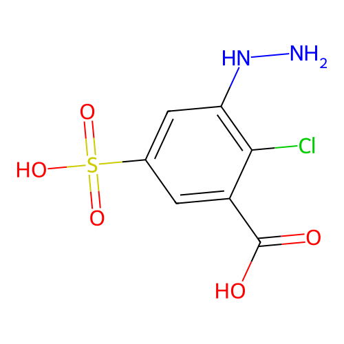 2-Chloro-3-hydrazinyl-5-sulfobenzoic acid structure