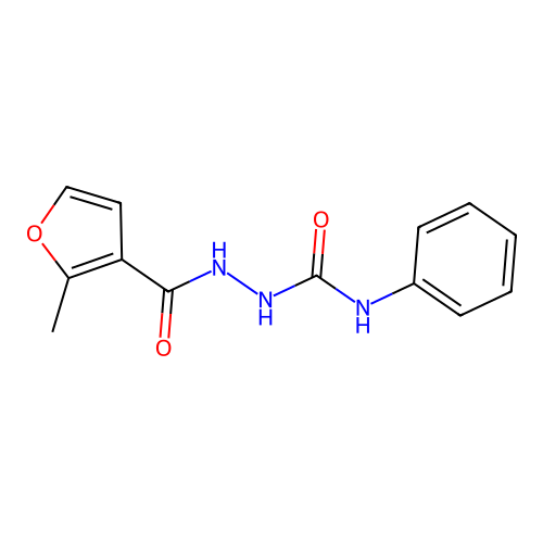 2-[(2-methylfuran-3-yl)carbonyl]-N-phenylhydrazinecarboxamide structure