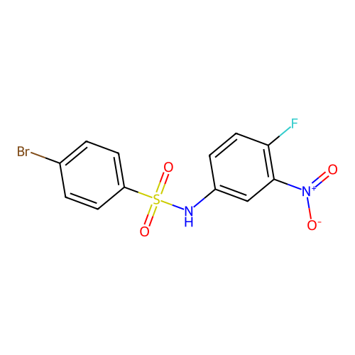 4-bromo-N-(4-fluoro-3-nitrophenyl)benzenesulfonamide structure