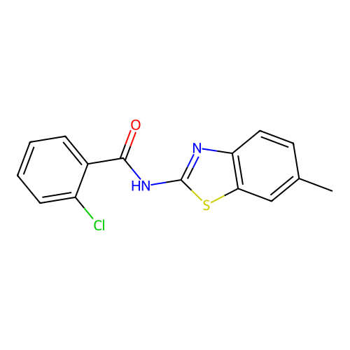 2-chloro-N-(6-methyl-1,3-benzothiazol-2-yl)benzamide structure