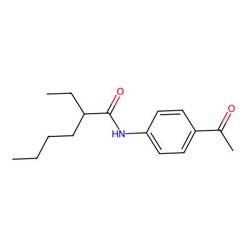 N-(4-acetylphenyl)-2-ethylhexanamide structure