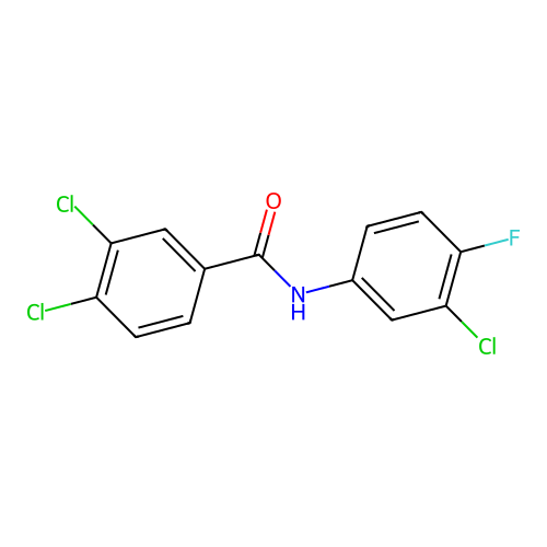 3,4-dichloro-N-(3-chloro-4-fluorophenyl)benzamide structure