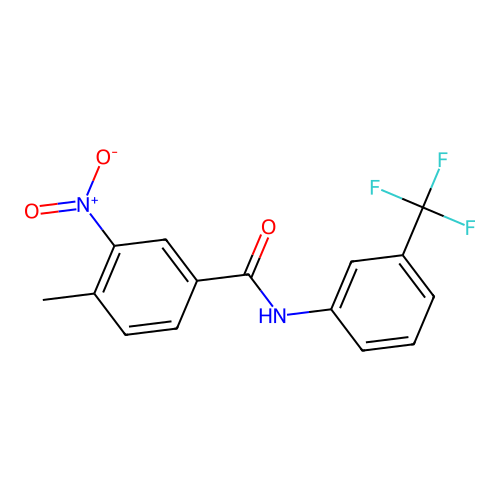 4-methyl-3-nitro-N-(3-(trifluoromethyl)phenyl)benzamide structure