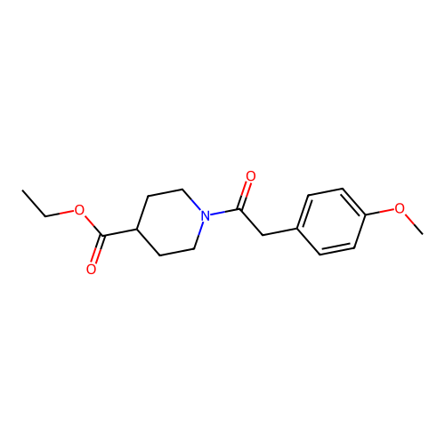 Ethyl 1-[(4-methoxyphenyl)acetyl]-4-piperidinecarboxylate structure