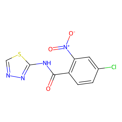4-chloro-2-nitro-N-(1,3,4-thiadiazol-2-yl)benzamide structure
