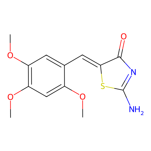 2-Amino-5-[(2,4,5-trimethoxyphenyl)methylidene]-1,3-thiazol-4-one structure