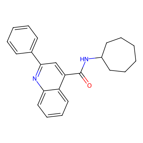 N-cycloheptyl-2-phenylquinoline-4-carboxamide structure