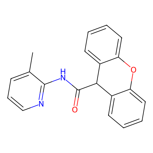 N-(3-methyl-2-pyridinyl)-9H-xanthene-9-carboxamide structure