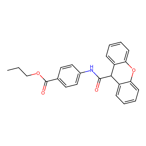 propyl 4-[(9H-xanthen-9-ylcarbonyl)amino]benzoate structure