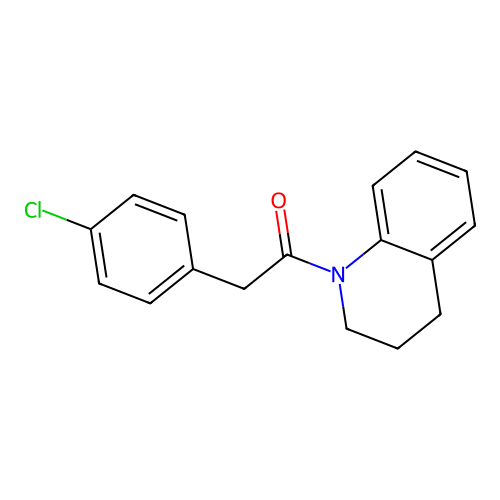 2-(4-chlorophenyl)-1-(3,4-dihydro-2H-quinolin-1-yl)ethanone structure