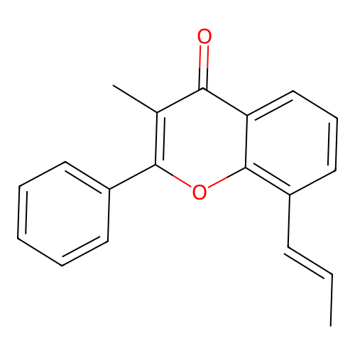 3-Methyl-2-phenyl-8-(1-propenyl)-4-benzopyrone structure