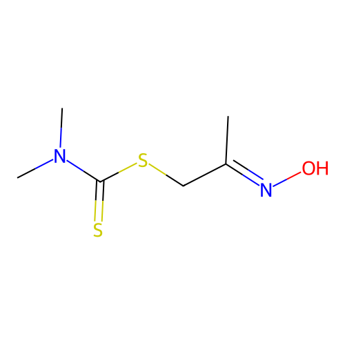 Carbamic acid, dimethyldithio-, acetonyl ester, oxime structure