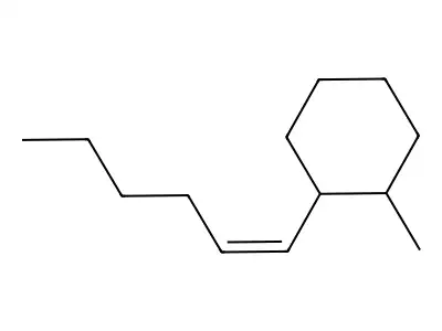1-Hex-1-enyl-2-methylcyclohexane structure