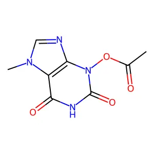 Xanthine, 3-hydroxy-7-methyl-, acetate structure