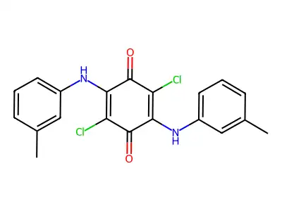 2,5-Bis(3-methylanilino)-3,6-dichloro-1,4-benzoquinone structure