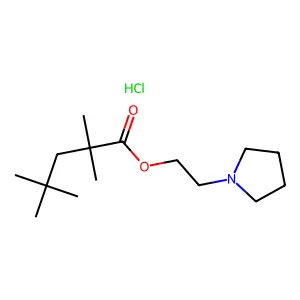 Valeric acid, 2,2,4,4-tetramethyl-, 2-pyrrolidinylethyl ester, hydrochloride structure
